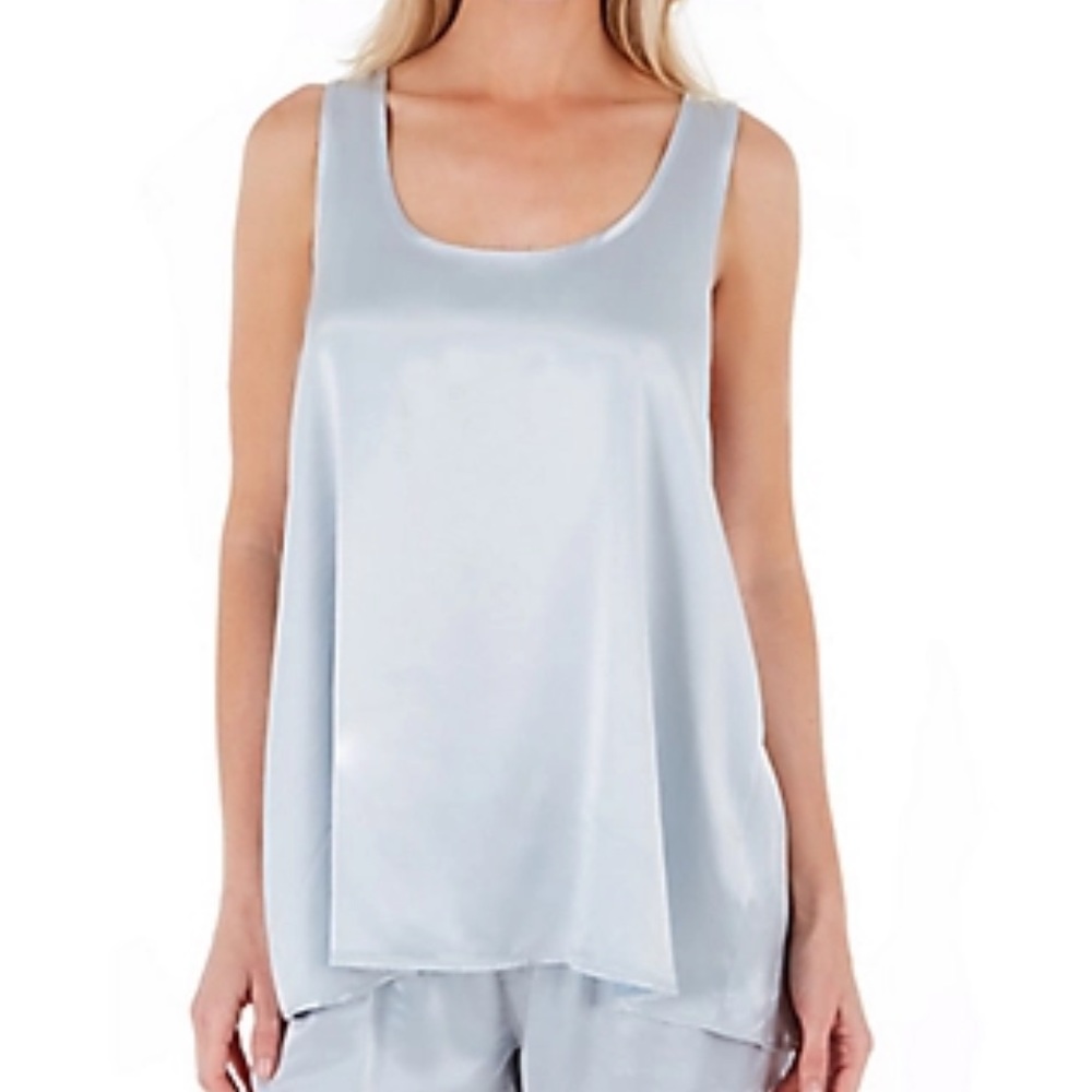 Lauren Satin Tank - Morning Blue